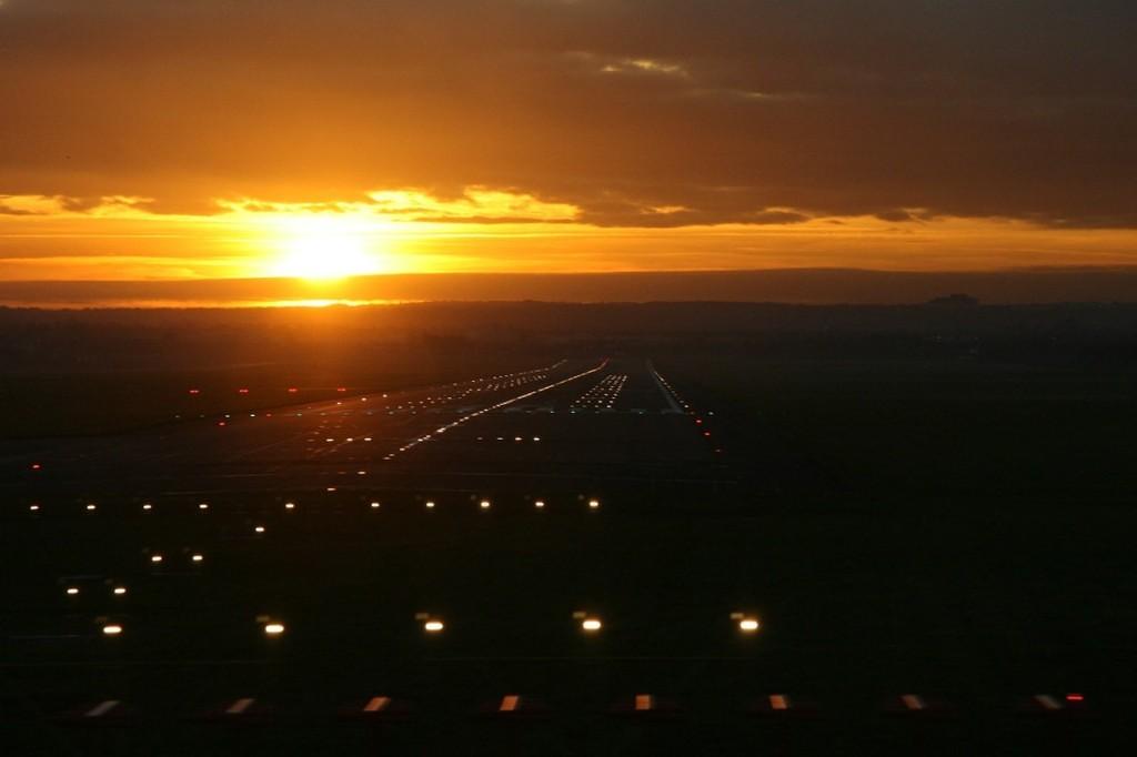 Sunset at Edinburgh Airport