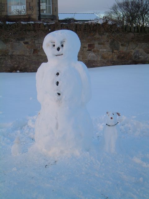 The snowman and his friend