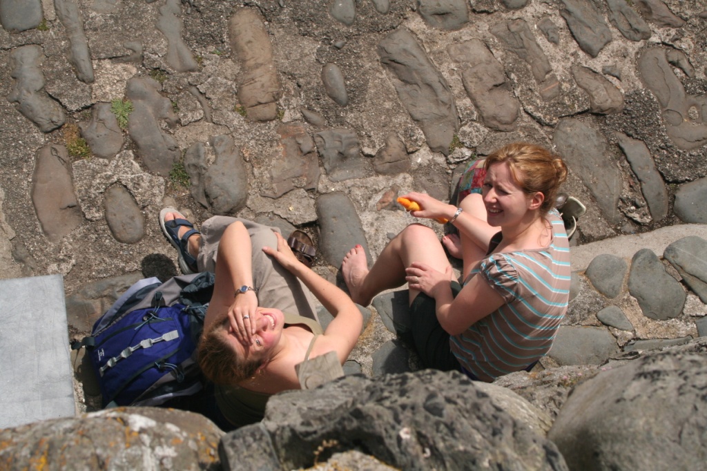 Looking down at the girls