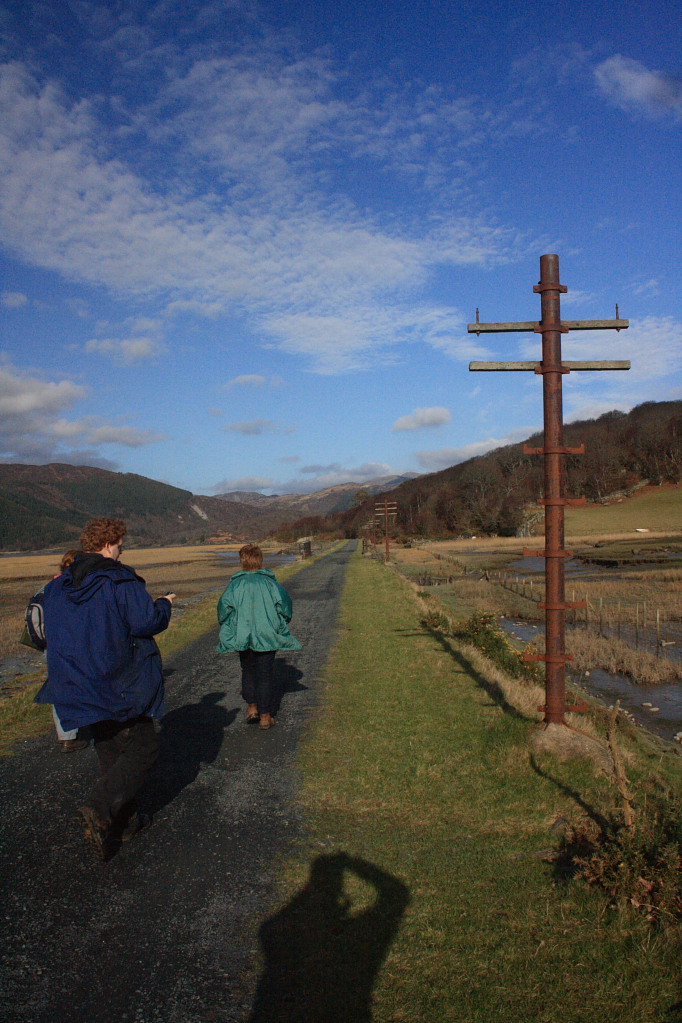 Walking along the old railway line.